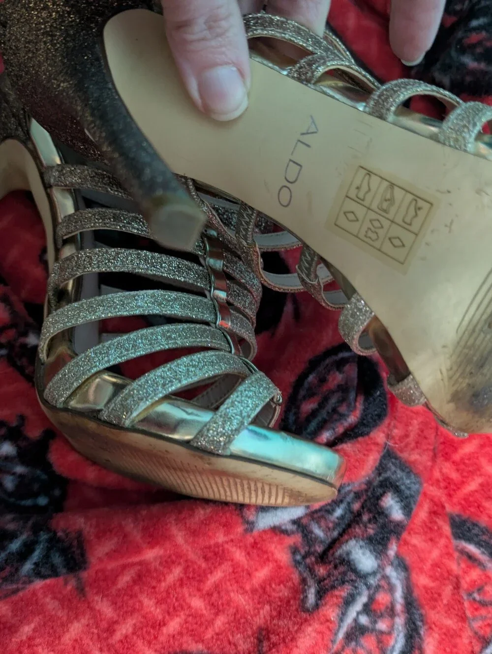 Gilded Goddess: ALDO Gold Glitter Caged Stiletto Heels